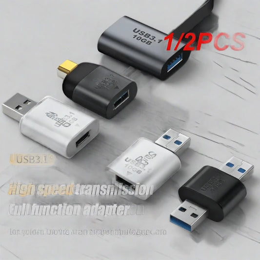 1/2PCS USB 3.1 to USB 3.1/Type C Adapter Mini Male Female Converter
