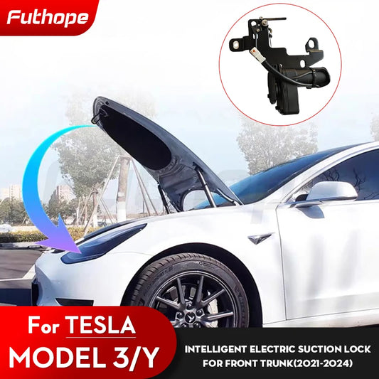 Futhope Front Spare Box Electric Lock Soft-closing for Tesla Model 3 Y