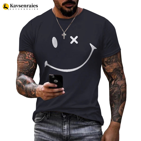 Fashion Hot Products T-shirt White Smiling Face Trend Polyester Fiber