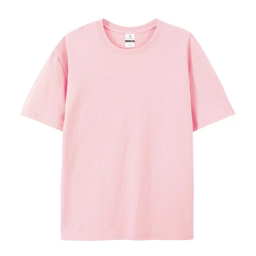 220gsm Cotton Solid Tshirts Mens Short Sleeve Fashion Brand Trend