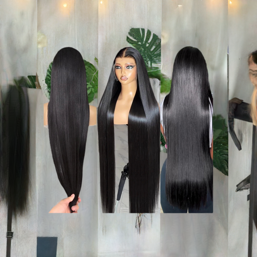 13x6 HD Transparent Straight Lace Front Human Hair Wigs Brazilian Remy